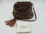 G.I.L.I. Got It Love It Leather Brown Snakeskin Hobo Handbag Shoulder Bag Purse