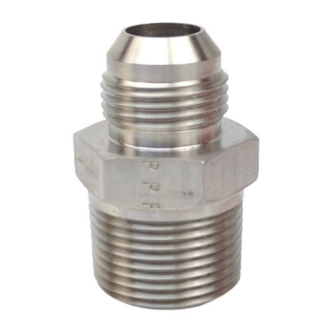 Parker 12-8 FTX-SS Triple-Lok 3/4" Male JIC 37° Flare X 1/2-14 NPTF Male Connector Straight Adapter Fitting