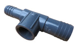 Spears 1402-125 PVC 1" X 3/4" X 3/4" Hose Barb Reducing Insert Tee Fitting