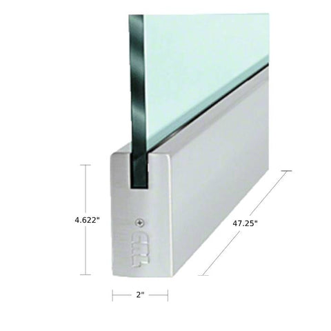 CRL DR4SBS12C White Brushed Stainless Steel 4.622” X 47-1/4" Square Style Door Rail