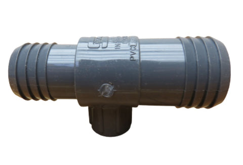 Spears 1402-199 PVC 1-1/2" X 1-1/4" X 1/2" Hose Barb Reducing Insert Tee Fitting