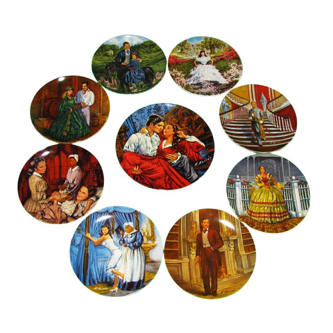 Gone With the Wind Decorative Collector Plate Set by Knowles Complete Set of 9