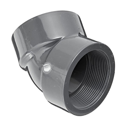 Spears 819-007 Schedule 80 Gray Molded PVC 150 PSI  3/4" FNPT Standard 45° Elbow
