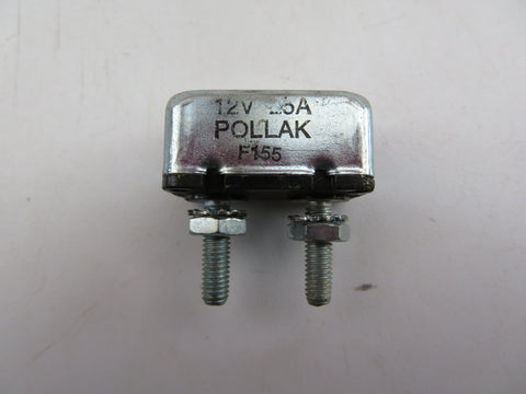 Pollak F155 12 Volt 25 Amp Cycling Automatic Reset Circuit Breaker