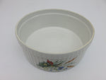 Pillivuyt for Hoan Vintage Wildflower 8" Round White Porcelain Pleated Souffle / Casserole Dish