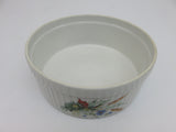 Pillivuyt for Hoan Vintage Wildflower 8" Round White Porcelain Pleated Souffle / Casserole Dish