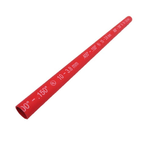 Hollingsworth HSM6 3/8"-1/8" x 12" 3:1 Ratio Heavy Wall Red Heat Shrink Tubing