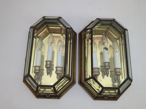 Forecast Lighting D-41 355 Vintage Electric Candle Gold Wall Sconce Light Pair