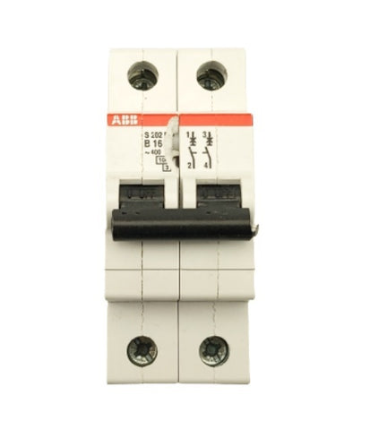 ABB S202M-B16 2CDS272001R0165 S200M 400V 16A B 2 Pole Miniature Circuit Breaker