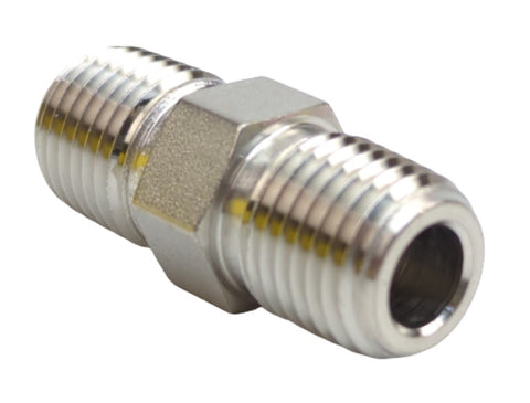 Parker 4-4 MHN-SS Stainless Steel 1/4" Male NPT X 1/4” Male NPT Straight Hex Nipple Pipe Fitting