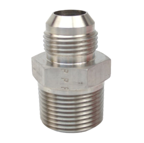 Parker 12-16 FTX-SS Triple-Lok 3/4" Male JIC 37° Flare X 1-11 1/2" NPTF Male Connector Straight Adapter Fitting