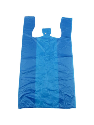 Uline S-9690BLU 12” x 7” x 22" 0.5 Mil. Blue T-Shirt Disposable Bag Lot of 1,000