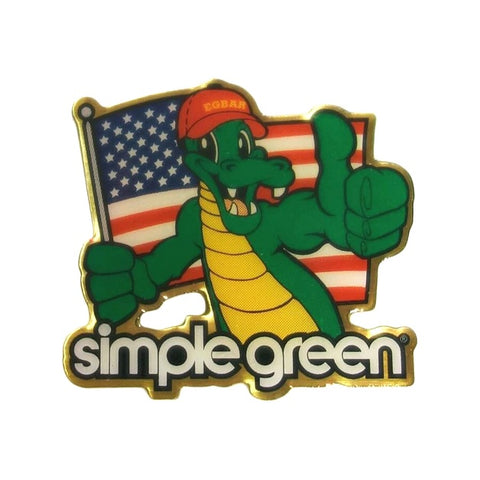 Simple Green EGBAR Alligator Stars and Stripes Lapel Hat Vest Clutch Pin