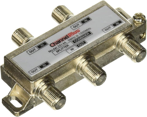 Channel Plus 2514A 2514 DC and IR Passing 5-1000MHz 4-way Splitter Combiner