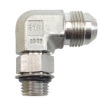 Parker 6-8 C5OX-SS Triple-Lok Stainless Steel 3/8" 37° Flare X 3/4” Male SAE-ORB Straight Thread 90° Elbow Tube Fitting