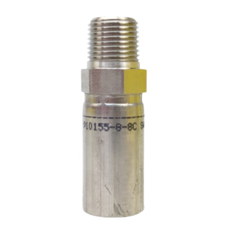 Parker 10155-8-8C Series 55 1/2" X 1/2" Stainless Steel Male Rigid Straight Hose Barb Fitting